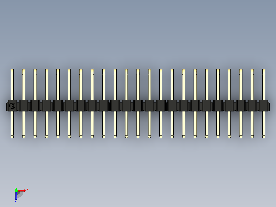 彩色公排针 100mil 2.54mm 系列-DS1022_black_3x23p_100mil_TypeD_rev1.0俯视图