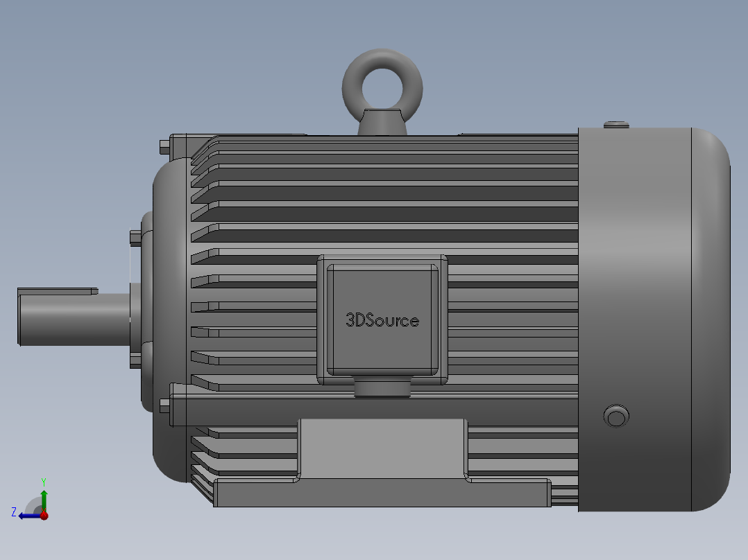 离心式风机三维模型右视图