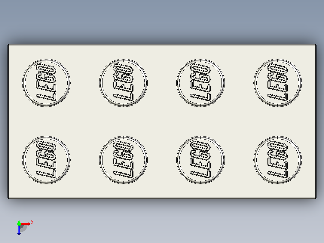 乐高套装 4421基本积木-4211385 - 3001 Medium Stone Grey Brick 2 x 4.STEP俯视图