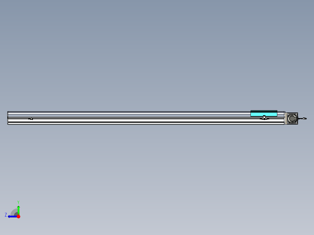 同步带滑台-半封闭B22-L100-C-S2000-R-P75-D3-N5右视图
