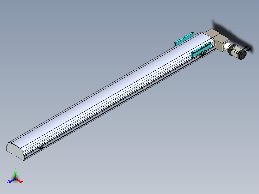 同步带滑台-半封闭B22-L100-C-S2000-R-P75-D3-N5正等轴测图