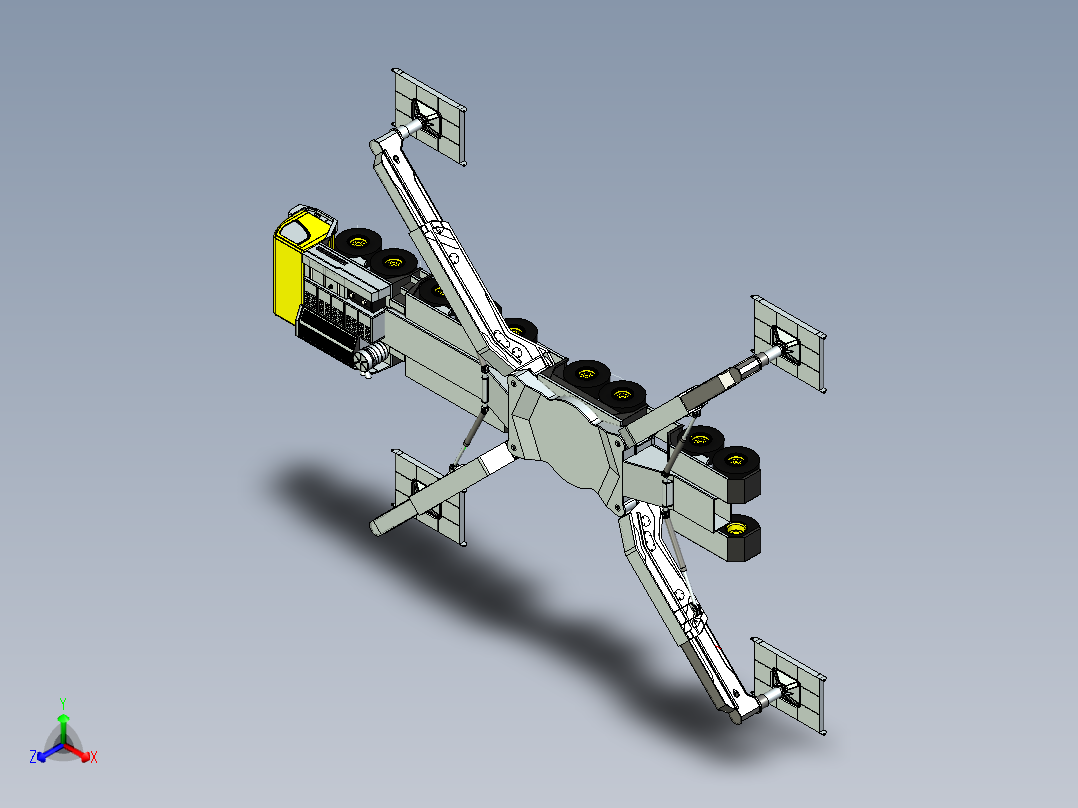 LIEBHERR LTM 11200新型轮式起重机底盘模型3D图纸 IGS格式正等轴测图