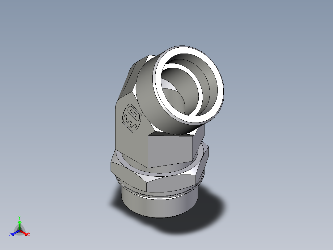 卡套式工业通用硬管接头EO_Adjustable_locknut_45_deg_elbow_VEE38SMOROMDCF