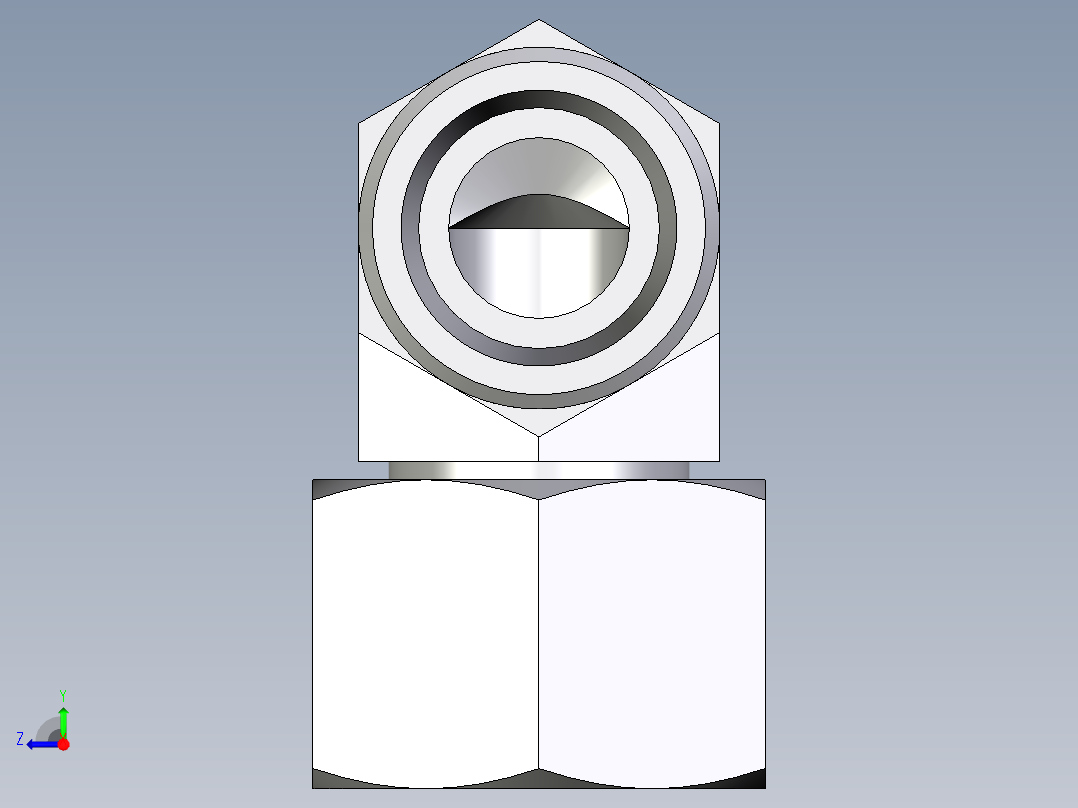 卡套式工业通用硬管接头EO_Swivel_nut_elbow_EW16SOMDCF右视图