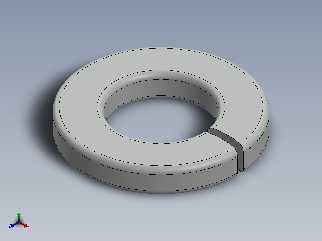 紧固件-0.2500 Split Washer正等轴测图