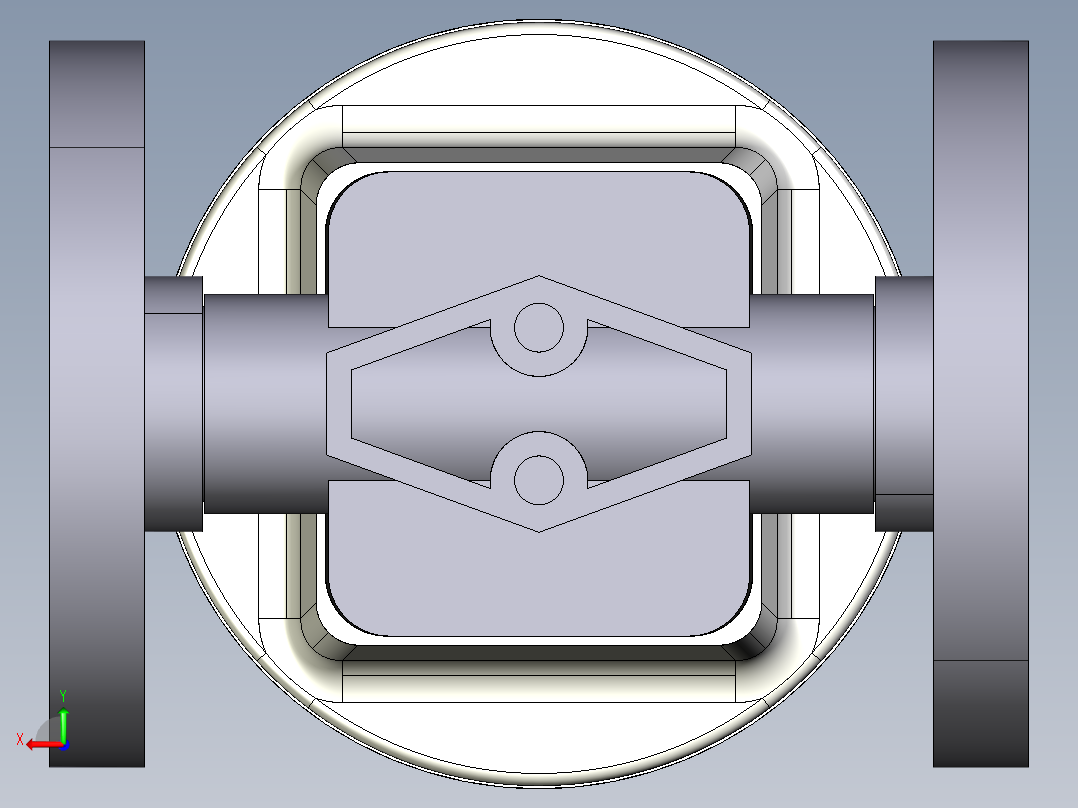 12DKMOVCP NO-DA 气动隔膜阀、常开型双作用，固定法兰，钻孔PN10 16。面对面根据EN 558-1 PVC-U后视图