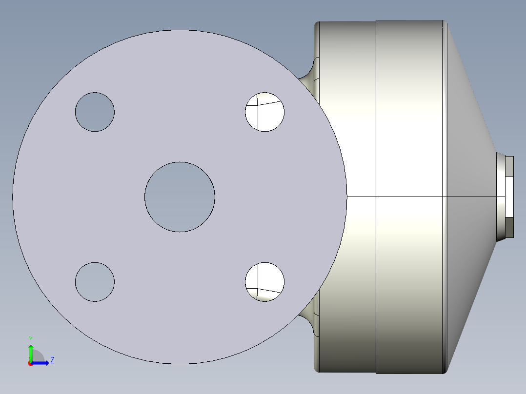 12DKMOVCP NO-DA 气动隔膜阀、常开型双作用，固定法兰，钻孔PN10 16。面对面根据EN 558-1 PVC-U左视图