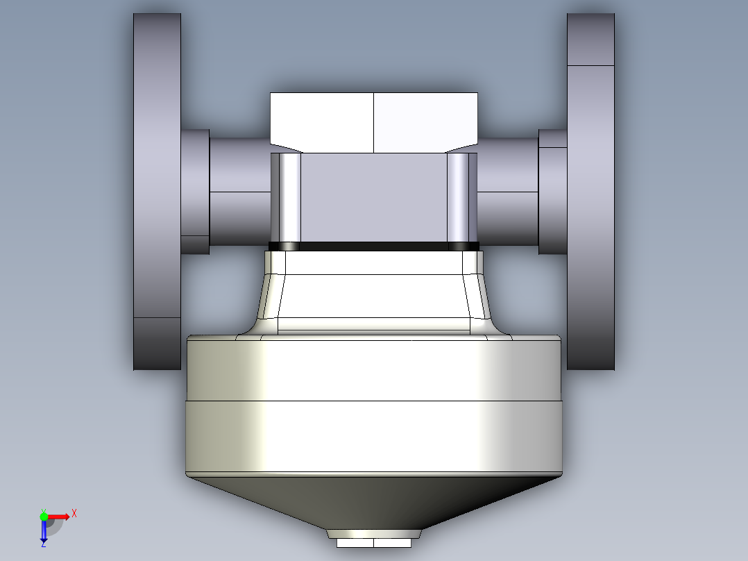 12DKMOVCP NO-DA 气动隔膜阀、常开型双作用，固定法兰，钻孔PN10 16。面对面根据EN 558-1 PVC-U俯视图
