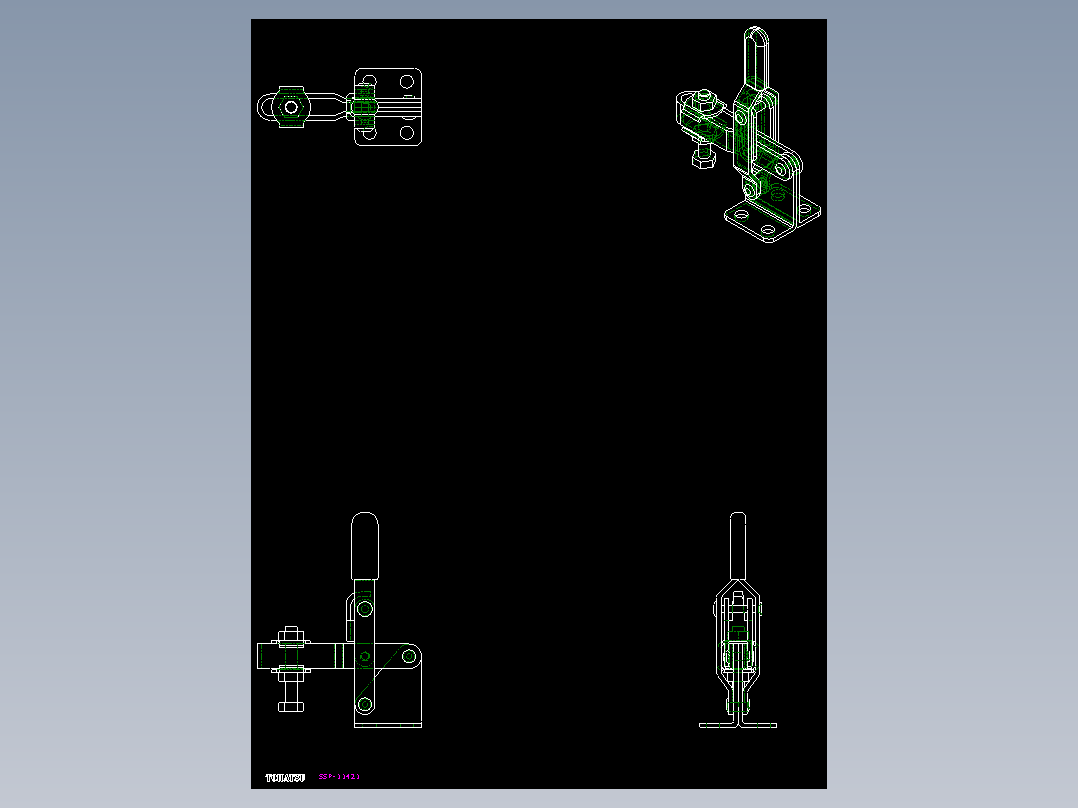 垂直式夾鉗SSP(I)-2D多系列多零件图纸模型