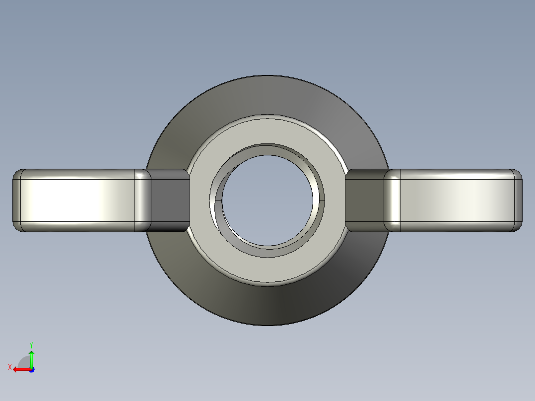 蝶形螺母-WING NUT M6 x 1mm Thread.STEP后视图