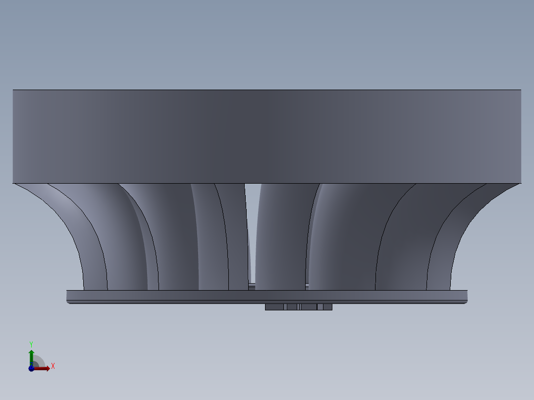 混流式水轮机转轮前视图
