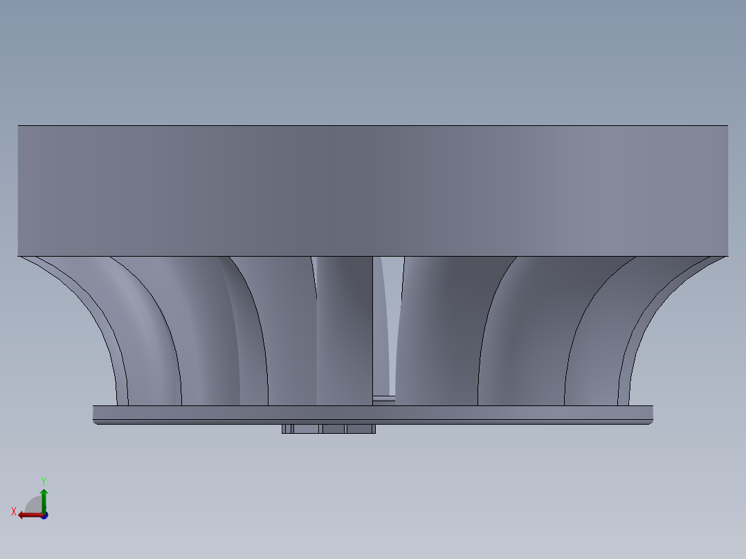 混流式水轮机转轮后视图