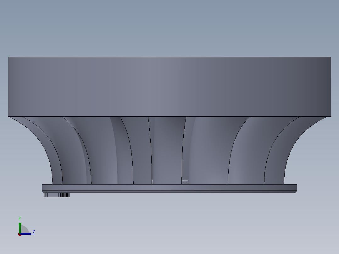 混流式水轮机转轮左视图