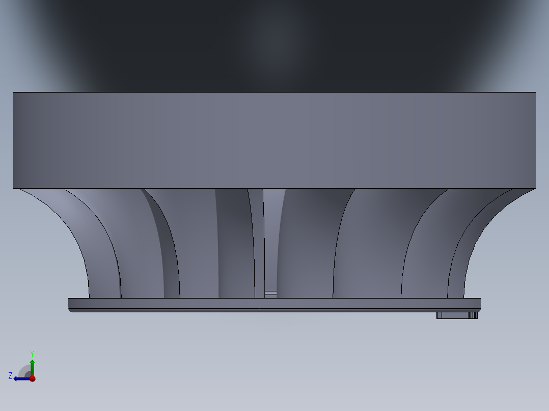 混流式水轮机转轮右视图