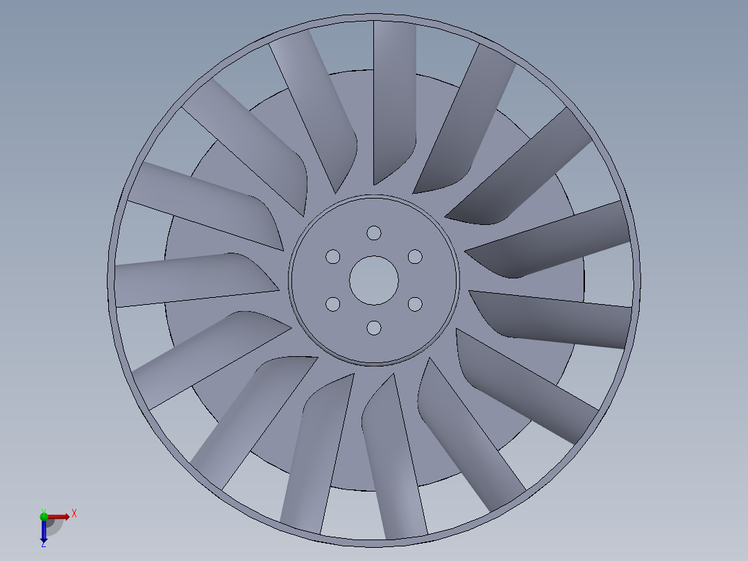 混流式水轮机转轮俯视图