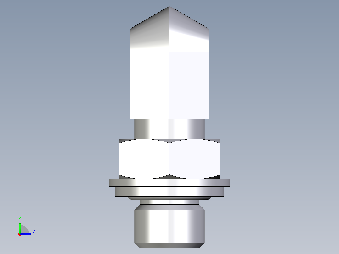 卡套式工业通用硬管接头EO_Adjustable_Locknut_elbow_WEE06LLROMDCF左视图