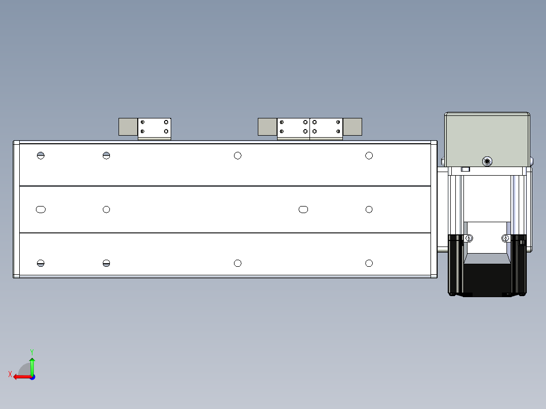 同步带滑台-半封闭B10H-L45-S100-RD-P40-D3后视图