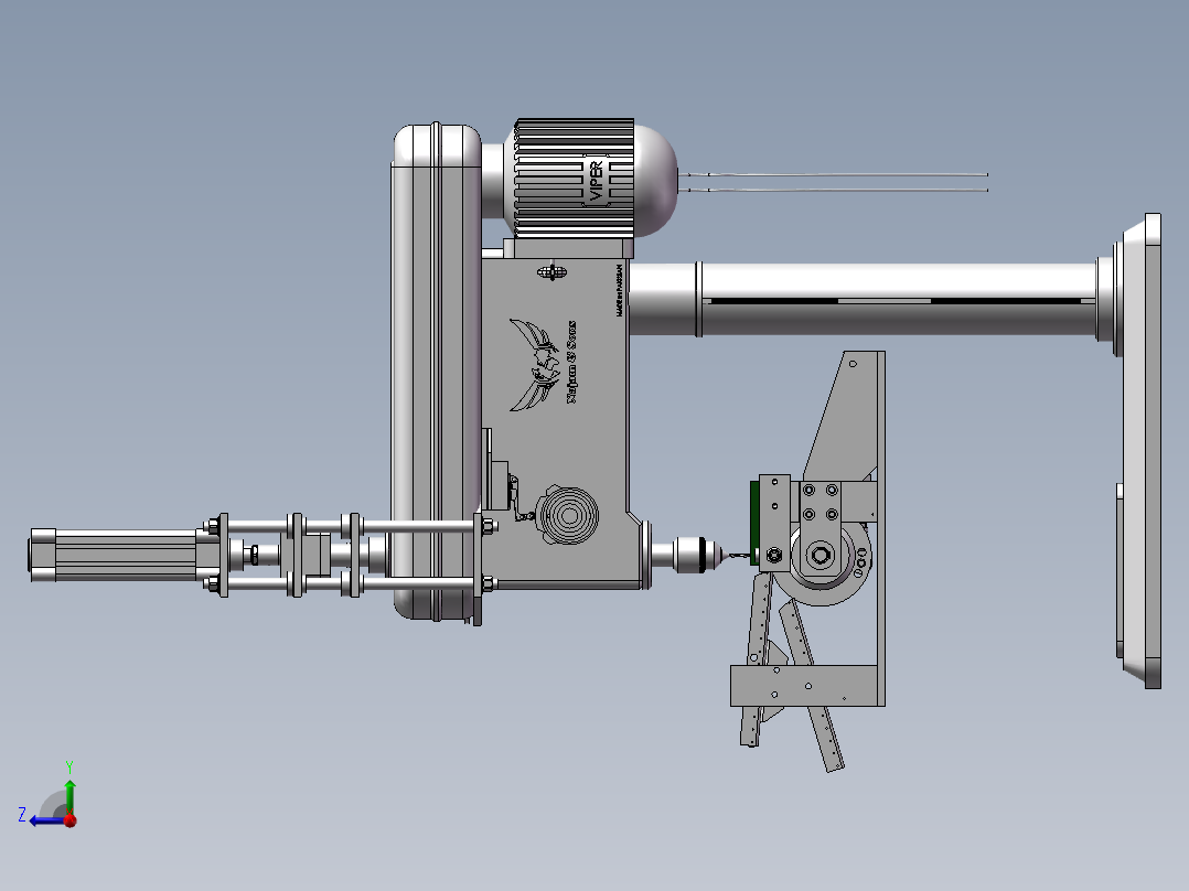 半自动钻孔机右视图