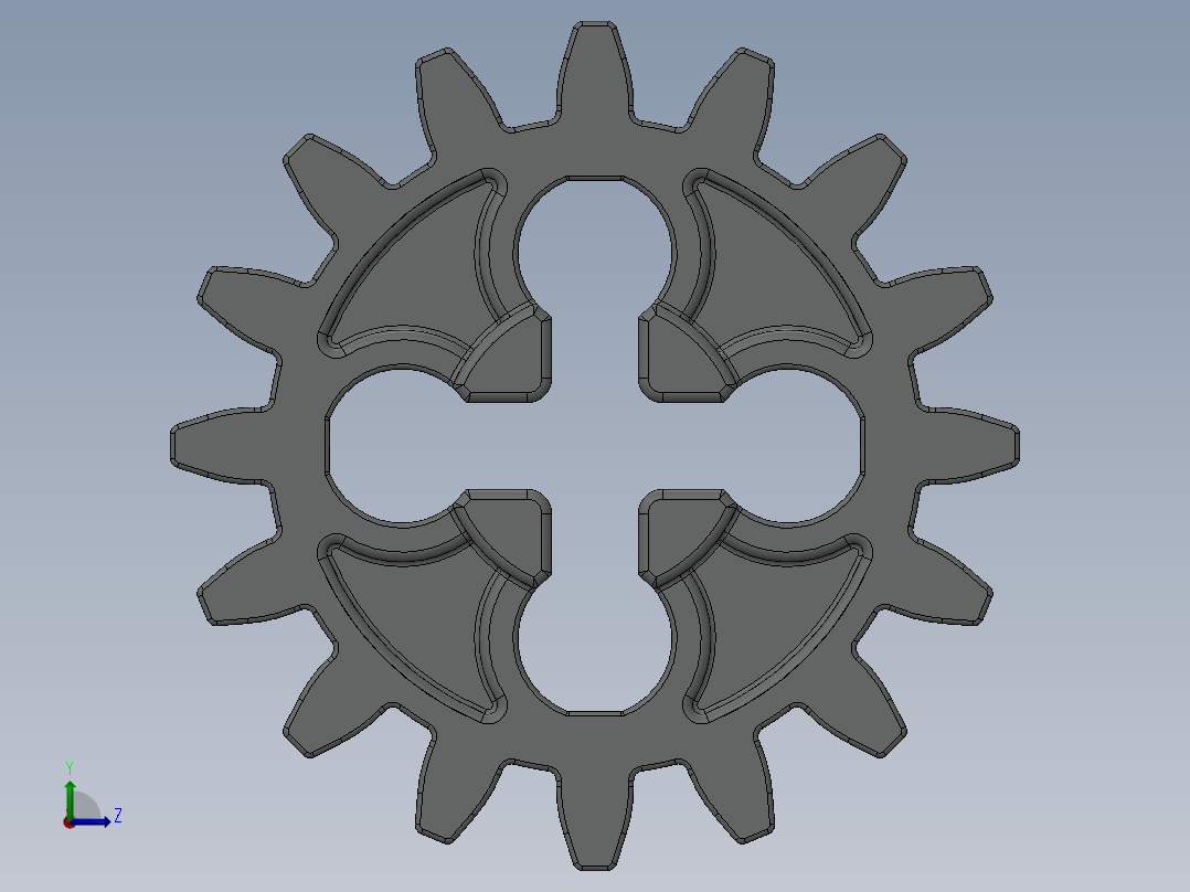 4019 OldGray Technic Gear 16 Tooth.SLDPRT左视图
