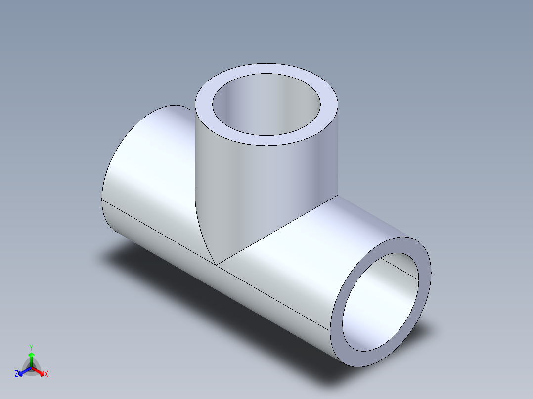 聚氯乙烯配件01-Sch80_Tee_SxSxS_801-007_0.75in正等轴测图