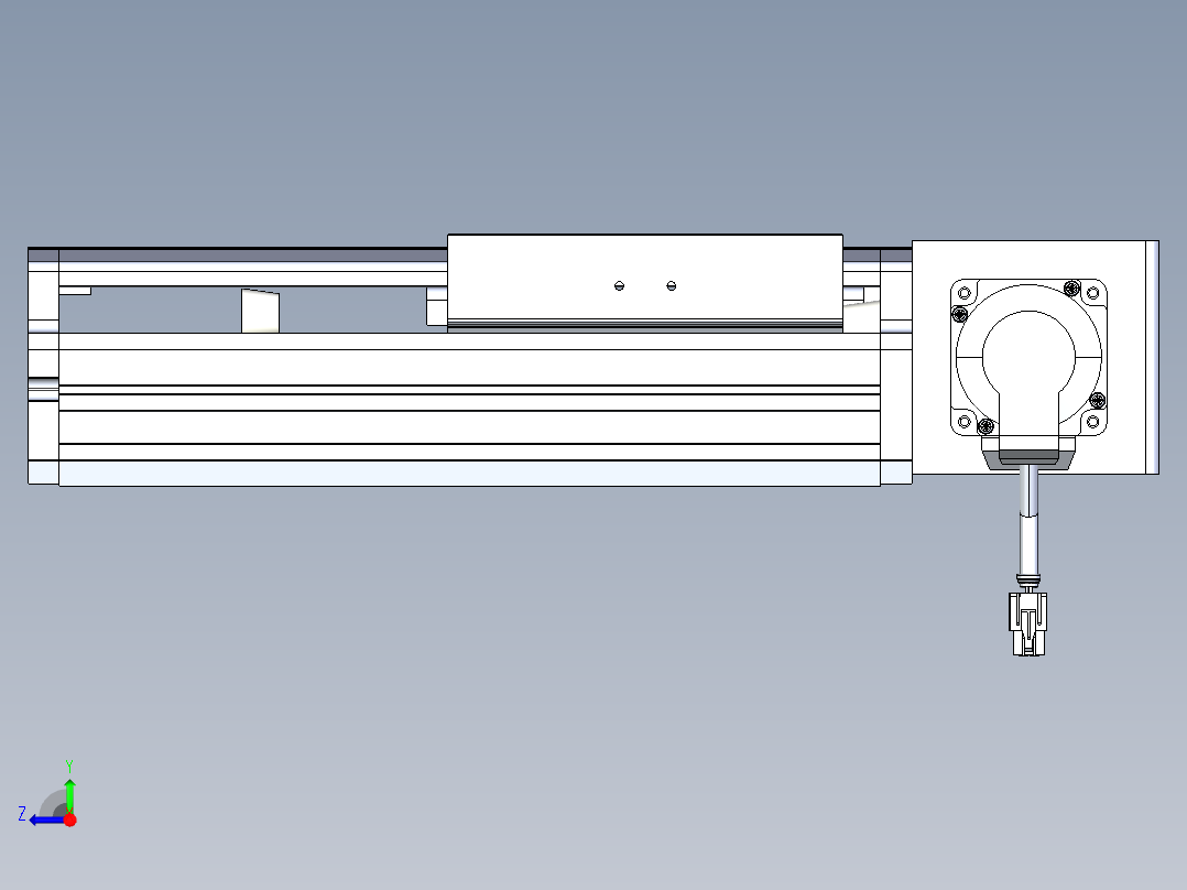东锦同步带传动-直线滑台模组DH170B-L150-S50-BL-P400W-C3右视图