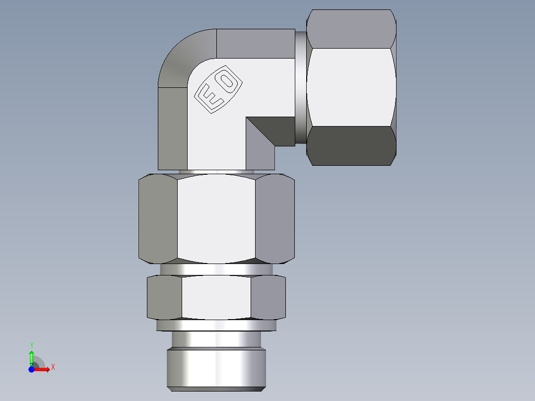 卡套式工业通用硬管接头EO_Assembled_adjustable_standpipe_elbow_EVW20SR71前视图