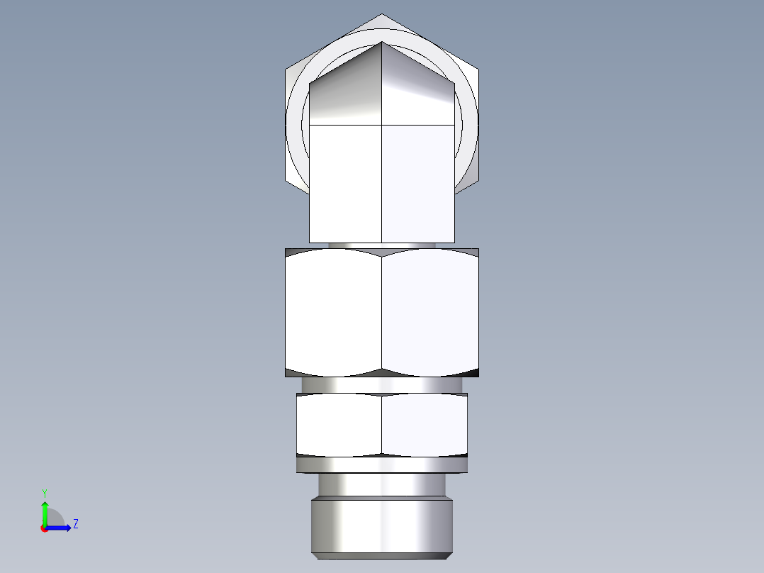 卡套式工业通用硬管接头EO_Assembled_adjustable_standpipe_elbow_EVW20SR71左视图