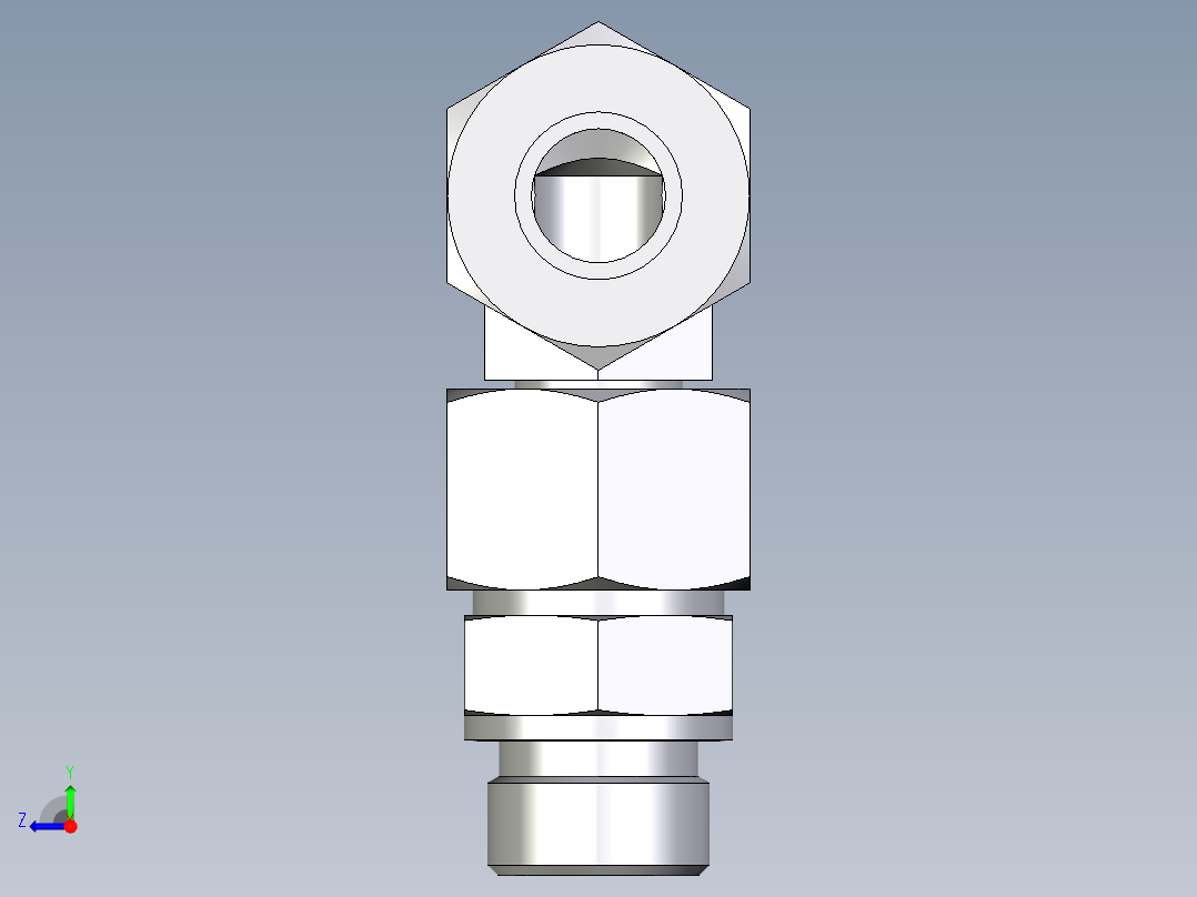 卡套式工业通用硬管接头EO_Assembled_adjustable_standpipe_elbow_EVW20SR71右视图