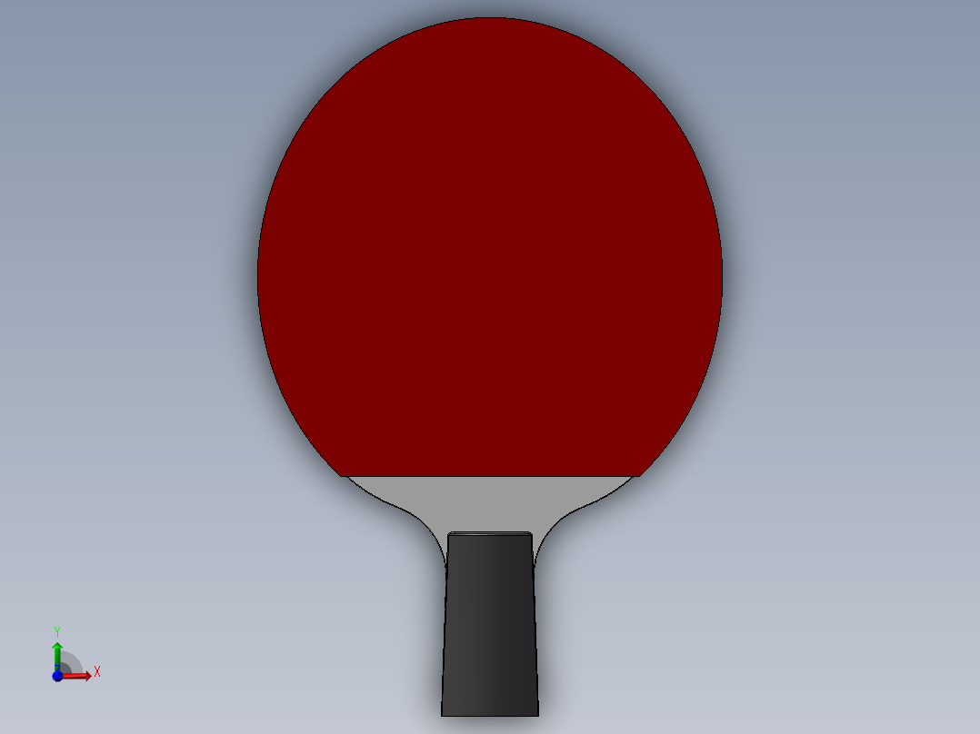 乒乓球拍建模和草图作业 零件建模作业件前视图