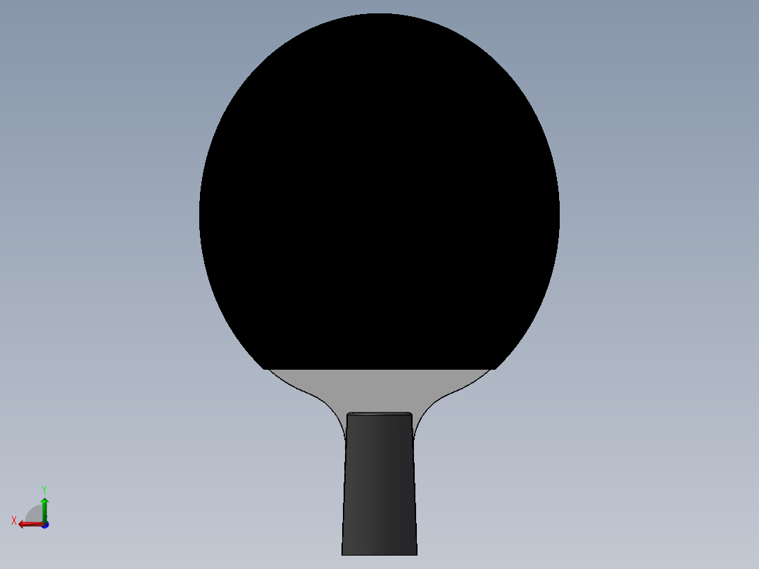 乒乓球拍建模和草图作业 零件建模作业件后视图