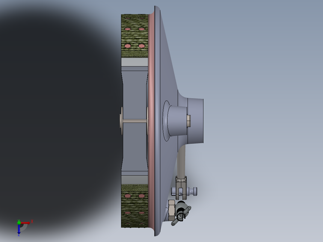 摩托车-前刹车片俯视图