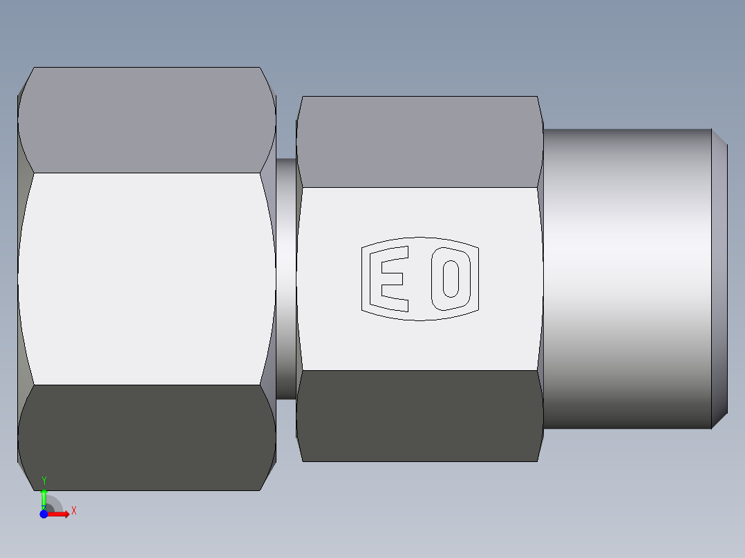 卡套式工业通用硬管接头EO_Distance_piece_adapter_DA12LOMD71前视图