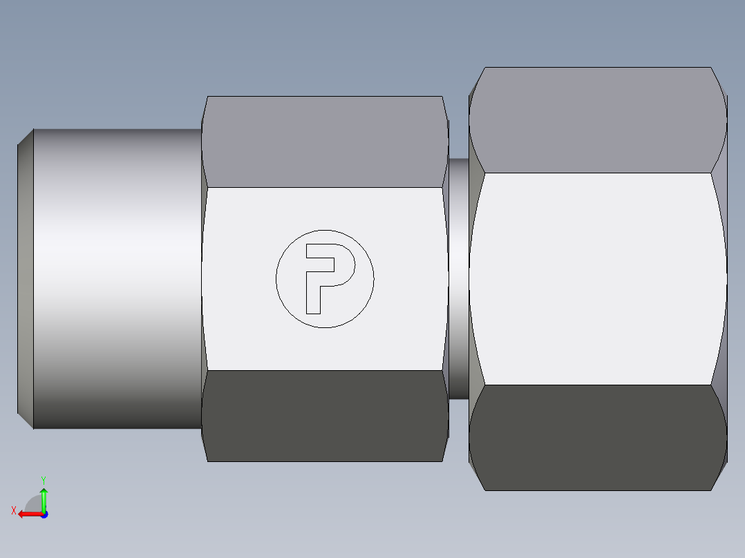 卡套式工业通用硬管接头EO_Distance_piece_adapter_DA12LOMD71后视图
