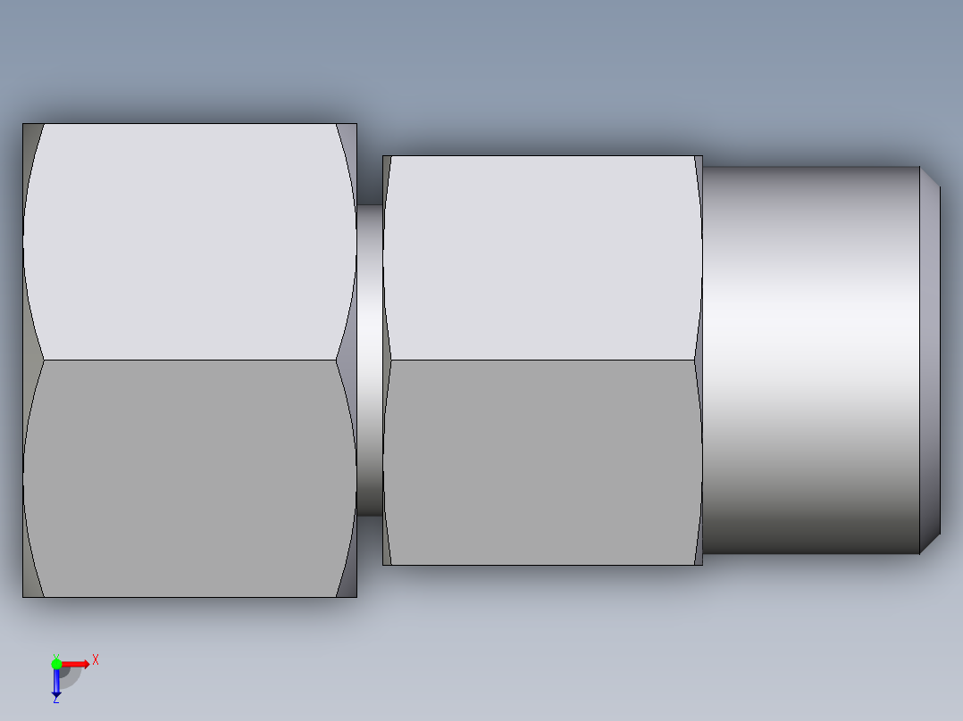卡套式工业通用硬管接头EO_Distance_piece_adapter_DA12LOMD71俯视图