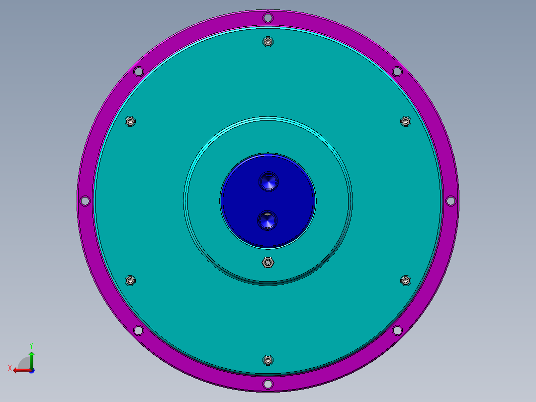 内曲线径向柱塞式液压马达模型916531后视图
