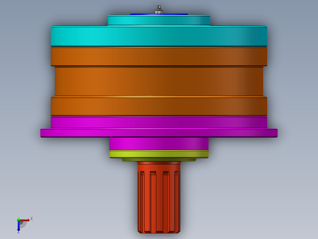 内曲线径向柱塞式液压马达模型916531俯视图