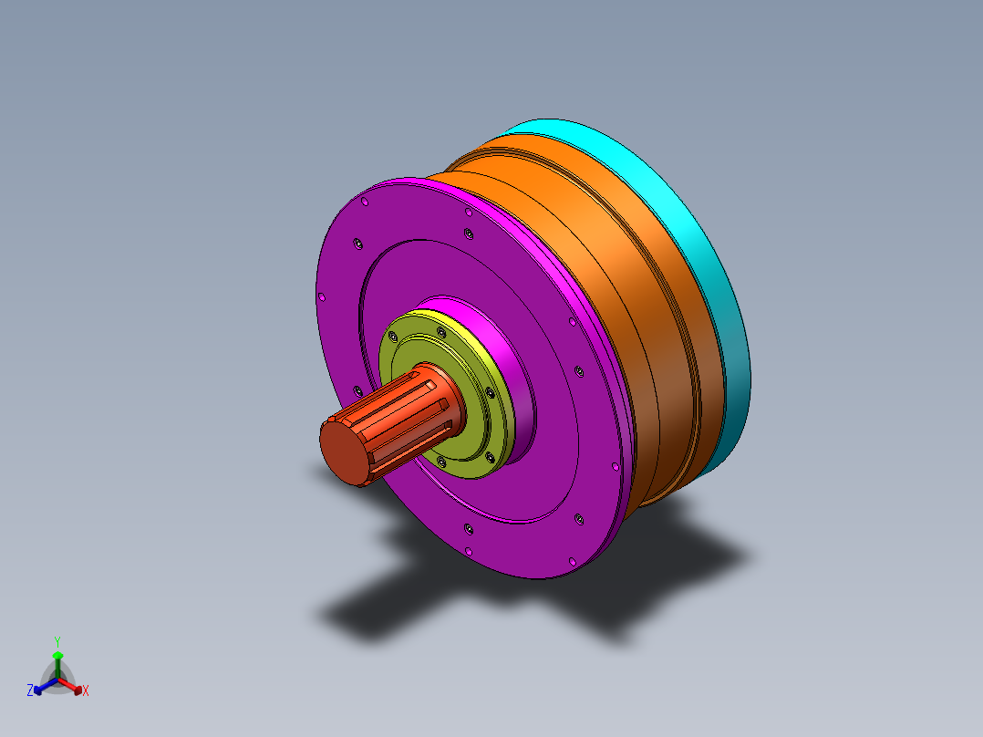 内曲线径向柱塞式液压马达模型916531正等轴测图