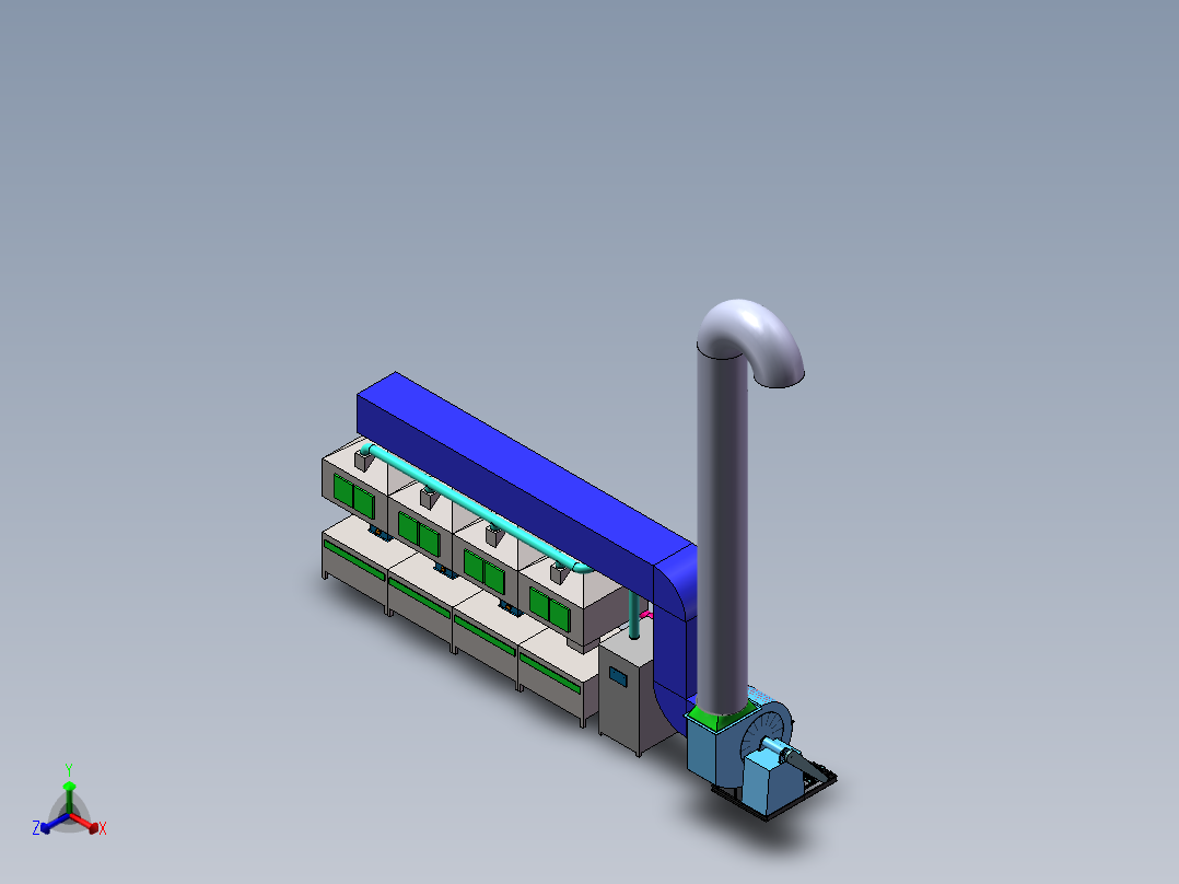 VOCs催化燃烧sw20可编辑正等轴测图