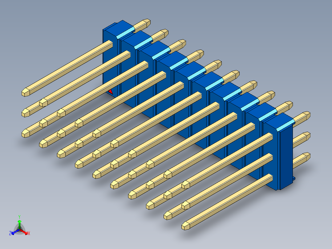 彩色公头100mil（2.54mm）系列-DS1021_blue_3x10p_100mil_Type5_rev1.0