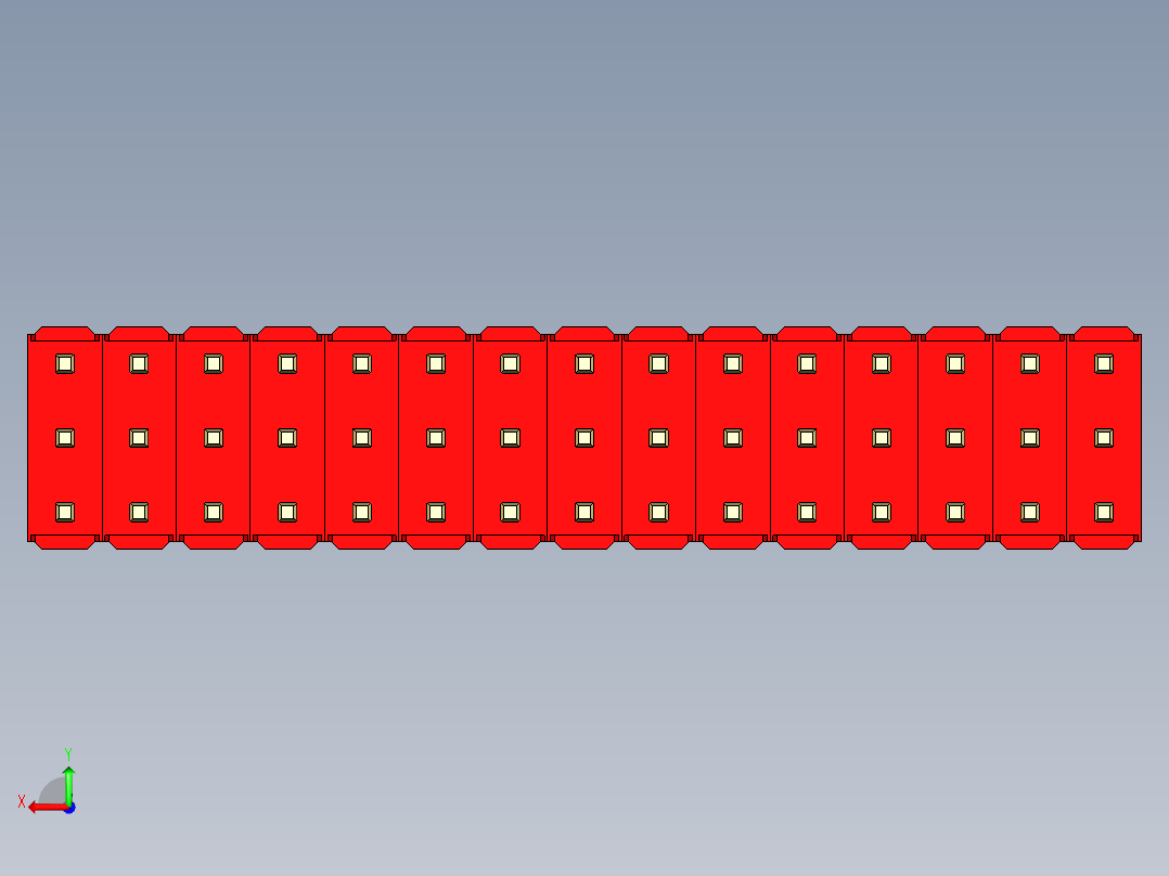 彩色公头100mil（2.54mm）系列-DS1021_red_3x15p_100mil_Type5_rev1.0后视图