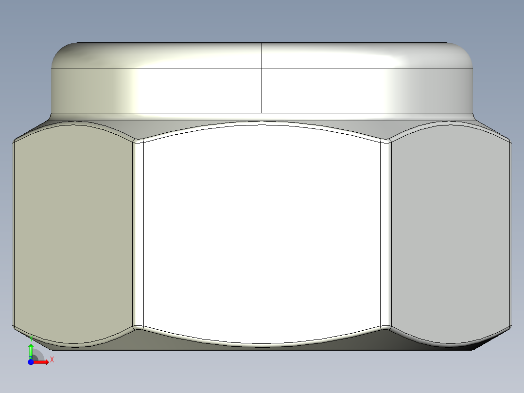 紧固件-STEP 0.3125 Lock Nut前视图