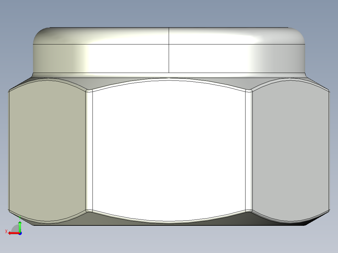 紧固件-STEP 0.3125 Lock Nut后视图