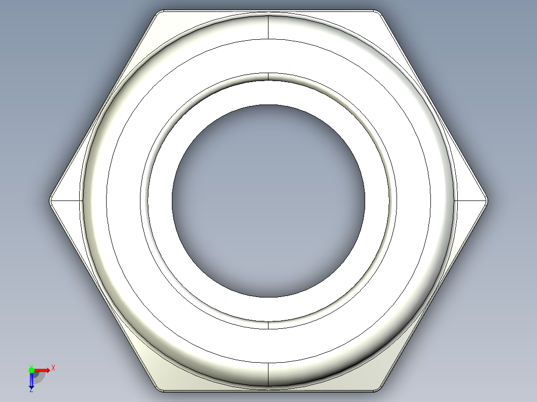 紧固件-STEP 0.3125 Lock Nut俯视图