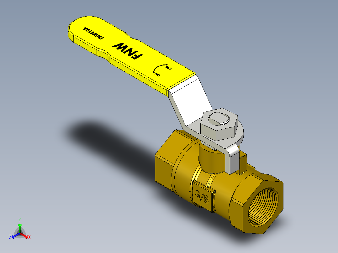 管道手动球阀-水管开关阀-手动阀门铜球阀DN10正等轴测图