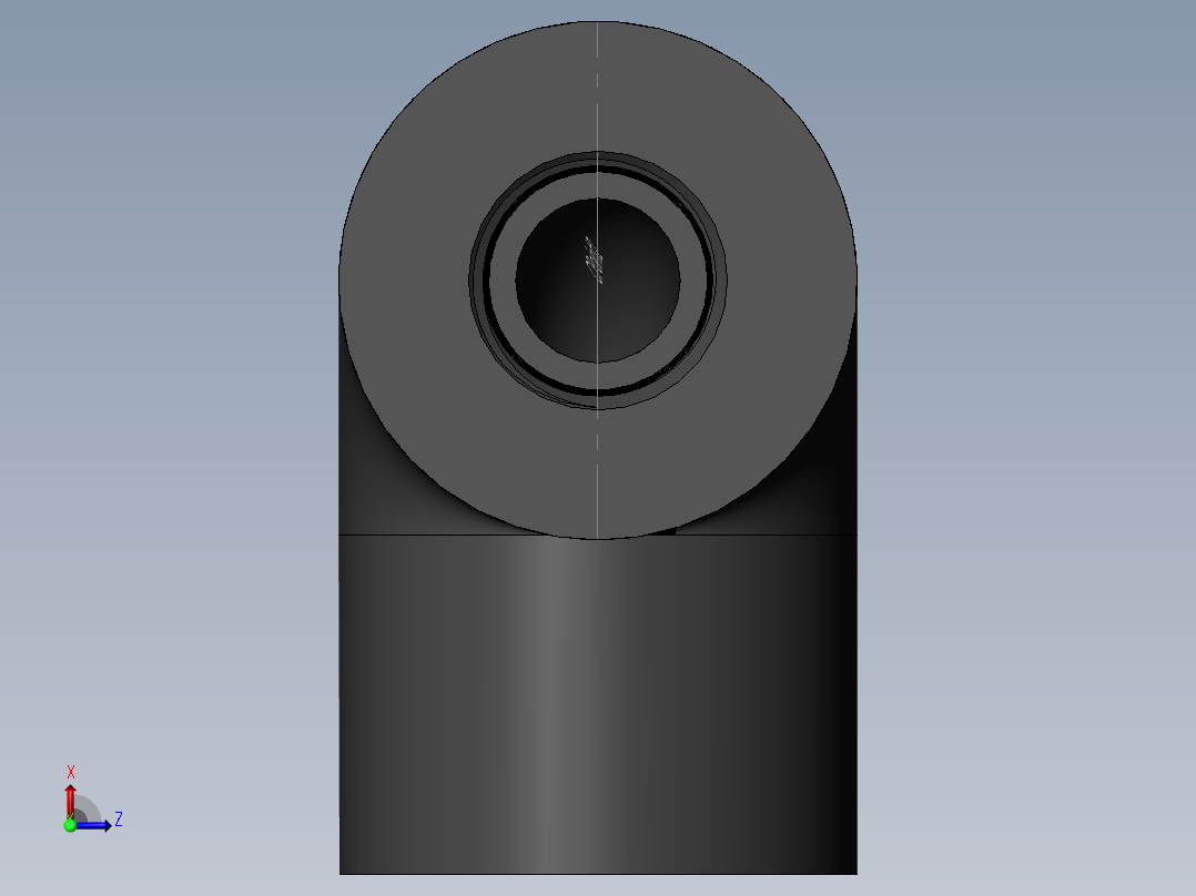 PVC管件-1inx0.5inThread_Elbow俯视图