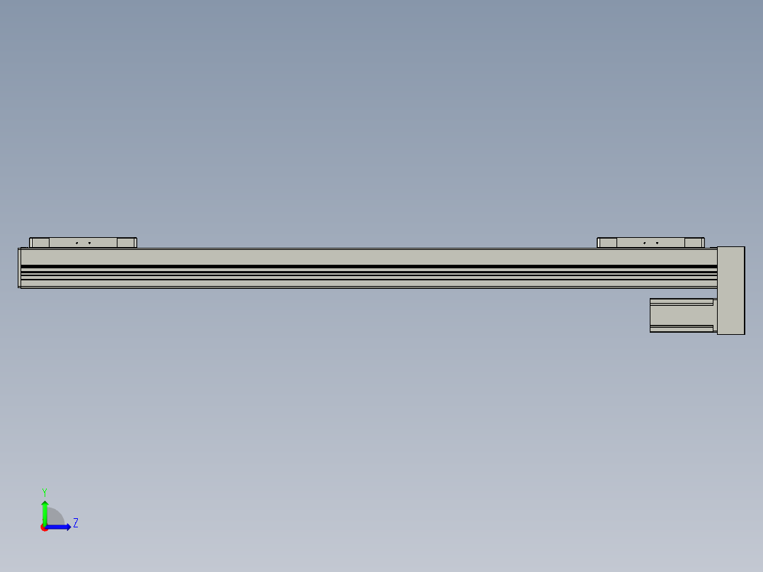 直线模组LHC14-S950-D设计图纸左视图