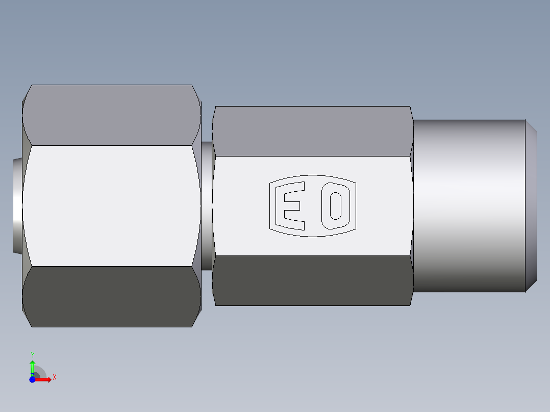 卡套式工业通用硬管接头EO_Distance_piece_adapter_DA08LOMDCF前视图
