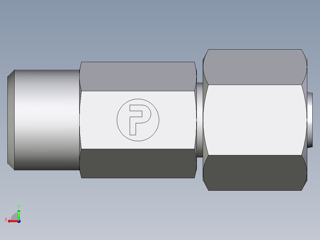 卡套式工业通用硬管接头EO_Distance_piece_adapter_DA08LOMDCF后视图