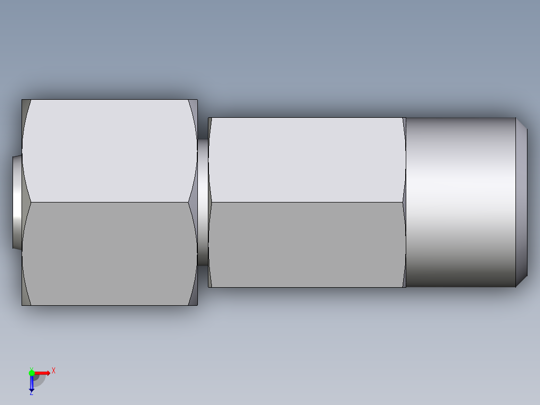 卡套式工业通用硬管接头EO_Distance_piece_adapter_DA08LOMDCF俯视图