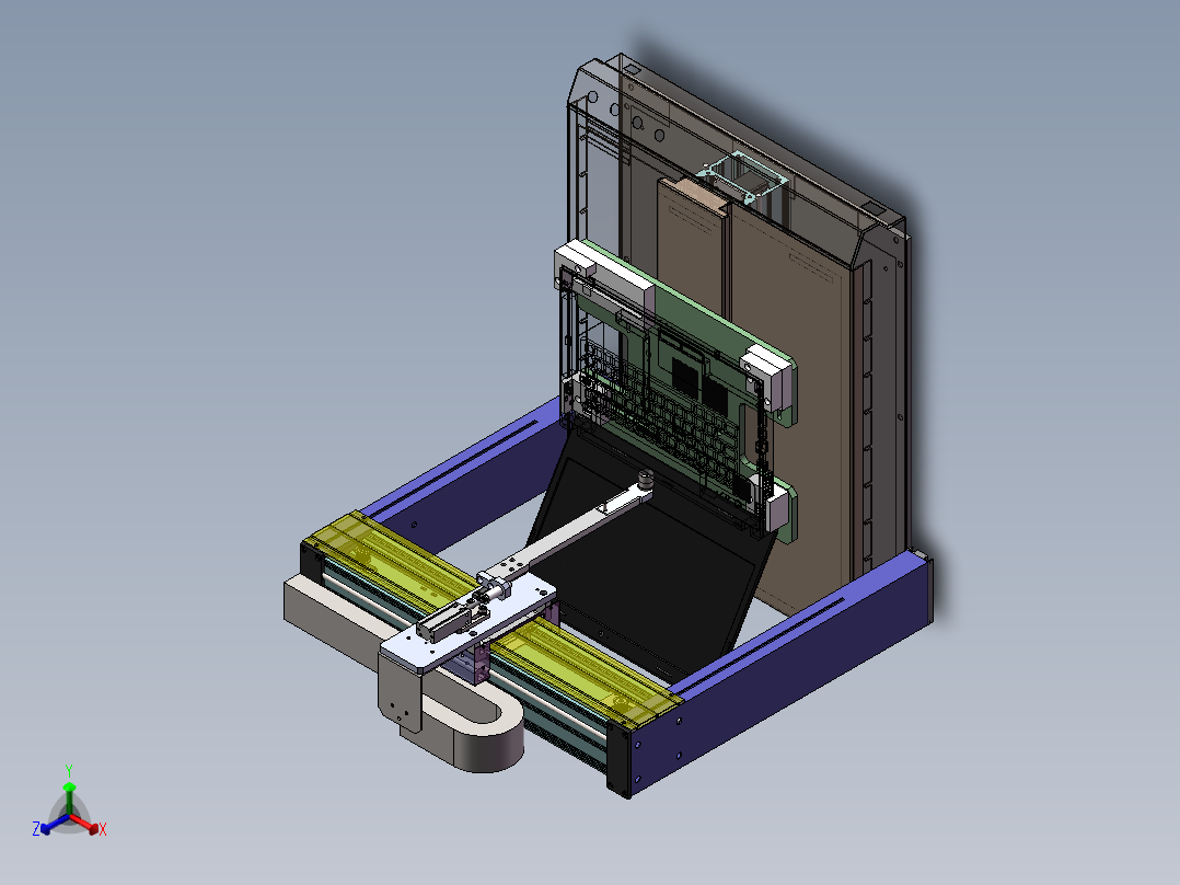 笔记本键盘检测机sw14可编辑正等轴测图